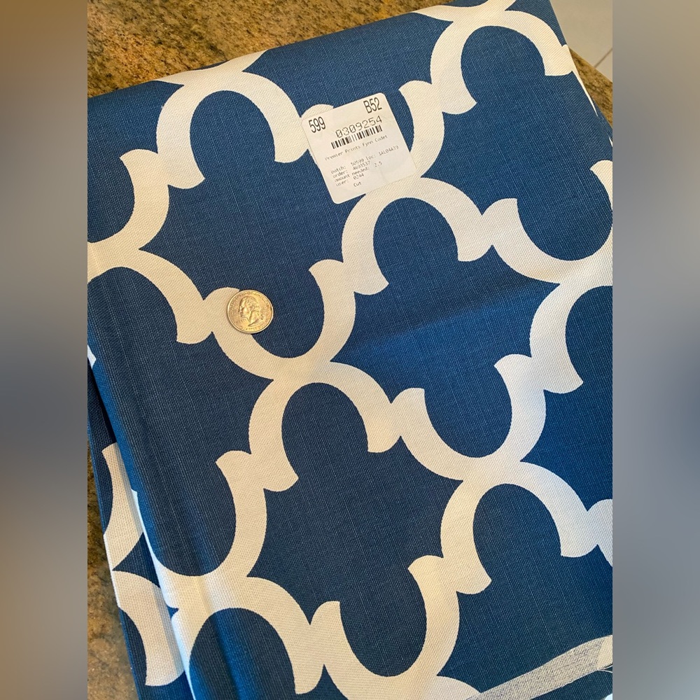 Premier Prints Navy Fynn Fabric